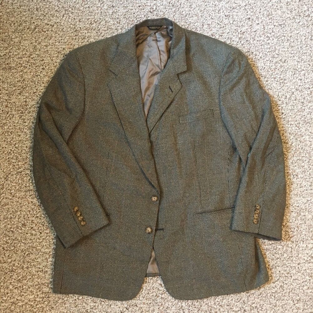 VTG Tweed Blazer Sports Coat UK Great Britain Jacket Two Button Austin Reed